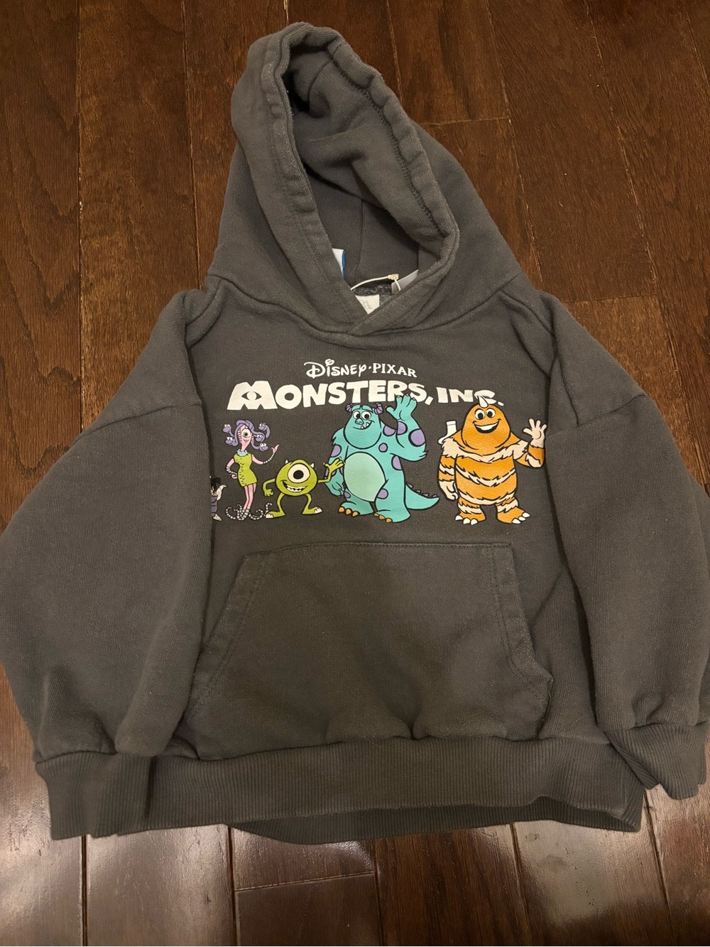 Zara Gray Monsters, Inc. Kids Hoodie with Colorful Character Print